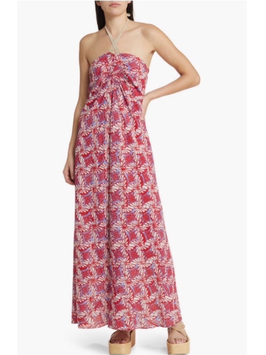 Xirena Dress Maya Maxi Halter In Ruby Petal Pink